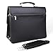Jack&Chris Mens New PU Leather Briefcase Messenger Bag Laptop Bag, MBYX015 (Strap/Key/Lock)