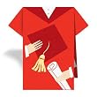 ThemeNaps TN09-010 Cap And Gown - Red Pack of 36