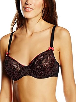 After Eden Sujetador con Aros Non Padded 2-Tone Lace (Negro / Rojo)
