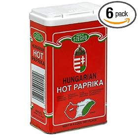 Hungarian Hot Paprika, 5-Ounce Tins (Pack of 6)