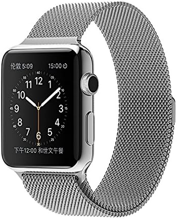 GKKIOO High Quality Replacement Mesh Stainless Steel Band for Apple Smart WatchSilver