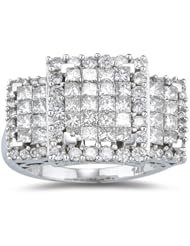 3.20 Cts Diamond Ring in 14K White Gold