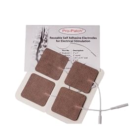 ESA Medical Premium 40 Electrodes of 2" x 2" Square Tan Cloth Electrode Pads with Tyco � Gel 10 Resealable Packs of 4 Electrodes Each by Pro-Patch �