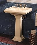 Kohler K-2238-4-47 Memoirs pedestal lavatory with 4 centers, Almond