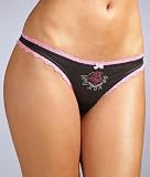 Betsey Johnson Intimates Sheer Embellished Thong Panty