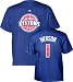 Allen Iverson Blue Majestic Player Name and Number Detroit Pistons T-Shirt