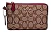 Coach Outline Signature Small Wristlet 54627 Khaki Purple Fuchsia