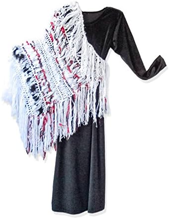 Boho Shawl Wrap Long Maxi Boho Fringe Light Ribbon Lace (White Black Red One Size) American Handmade