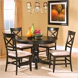 Metropolitan 5 Piece Round Dining Set in Black