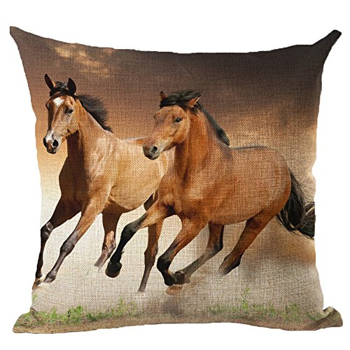 Oil Painting Horse Printing Cushion Cover LivebyCare Linen Cotton Cover Throw Pillow Case Sham Pattern Zipper Pillowslip Pillowcase For Home Sofa Couch Bedding Chair Seat Back