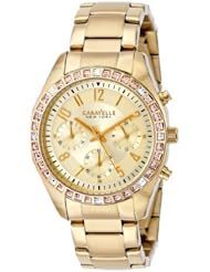 Caravelle New York Womens 44L151 Analog Display Japanese Quartz Yellow Watch