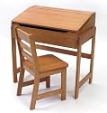 Furniture online: Lipper International Child's Slanted Top Desk And Chair - Pecan