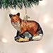 Old World Christmas Red Fox Glass Blown Ornament for Christmas Tree, Handcrafted Holiday Decoration, Wildlife Animal Collection