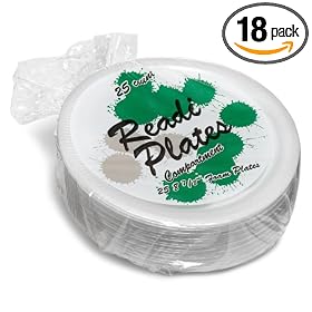 Readi-Plates White Foam Compartment Plates, 25-Count (Pack of 18)