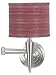 Kenroy Home Accolade One-Light Swing Arm Lamp, Brush Steel with Red Striped Drum Shade #30206BS