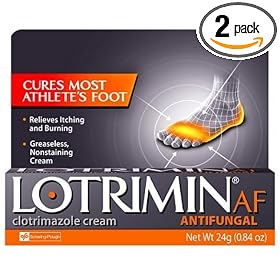 Click here to buy Lotrimin AF Antifungal Cream for Athlete's Foot, .85-Ounce Tubes (Pack of 2) by Lotrimin.