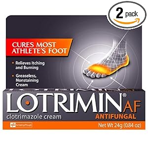 Lotrimin AF Antifungal Cream for Athlete's Foot, .85-Ounce Tubes (Pack of 2) by Lotrimin