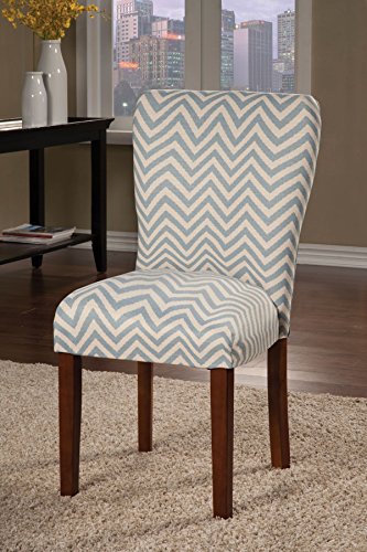 Coaster 104048 Home Furnishings Parson Chair (Set of 2), Blue Chevron