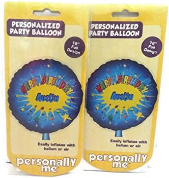 Personalized Party Balloon Decoration Happy Birthday Austin (2 Pack)