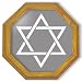 Decorative Etched Mirror - Star of David Jewish Art Etching, Octagon Solid Oak Framed Wall Mirror Image