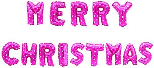 16 Inch Pink Letter Combination " MERRY CHRISTMAS " Foil Balloons Party Birthday Decoration