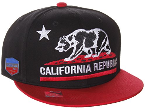California Republic Flat Bill Vintage Style Snapback Hat Cap