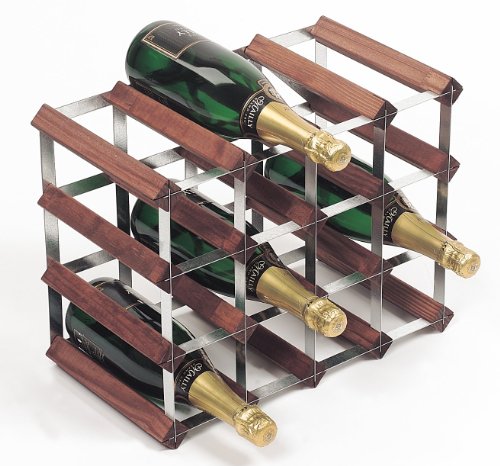 16 Bottle Assembled Wine Rack Dark Stained