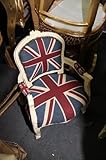 Barock Kinder Stuhl Union Jack/Creme - Armlehnstuhl