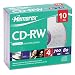 CD-RW Discs, 700MB/80min, 4x, w/Slim Jewel Cases, Silver, 10/Pack