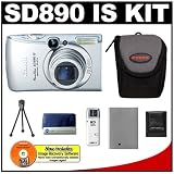 cheap Canon PowerShot SD890IS 10MP Digital Camera with 5x Image Stabilized Zoom (Silver) + Cameta Bonus Accessory Kit