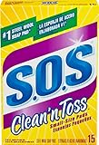 S.O.S. Clean and Toss Steel Wool Soap Pads, 15 Count (Pack of 6)