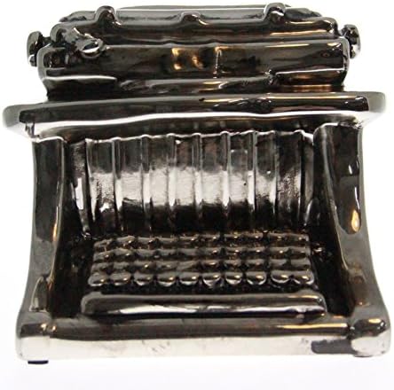 JustNile Ceramic Silver Typewriter Miniature Coin Bank