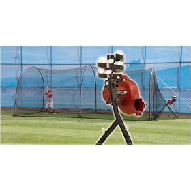 BaseHit and Xtender 24 System  Real Ball Pitching Machine and 24 x 12 x 12 Home... by 