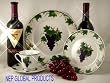 Tuscany Grapes Ceramic 20 pc Dinnerware set