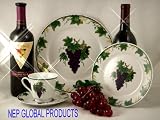 Tuscany Grapes Ceramic 20 pc Dinnerware set