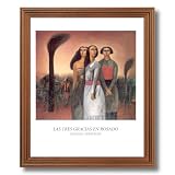 Three Women Modern French Home Decor Wall Picture Oak Framed Art Print