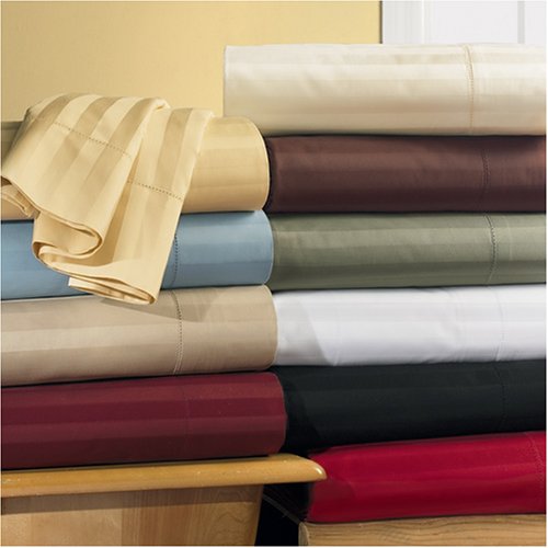 600 Thread Count Waterbed Stripe Sheet Set CalKing White 600 Thread Count Waterbed Stripe Sheet Set CalKing White