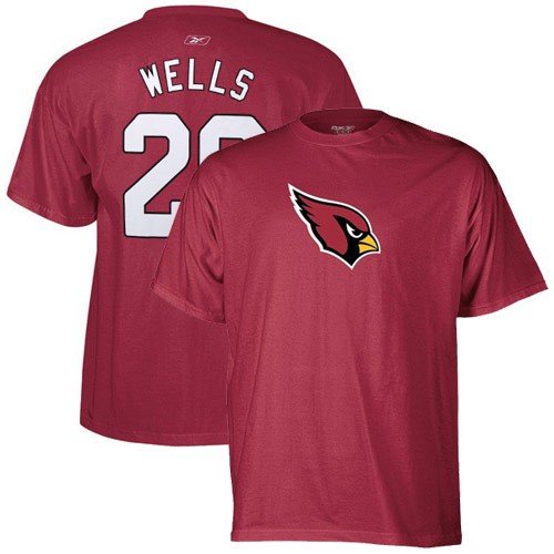 Reebok Arizona Cardinals #26 Chris Wells Red Scrimmage Gear T-shirt (Large)