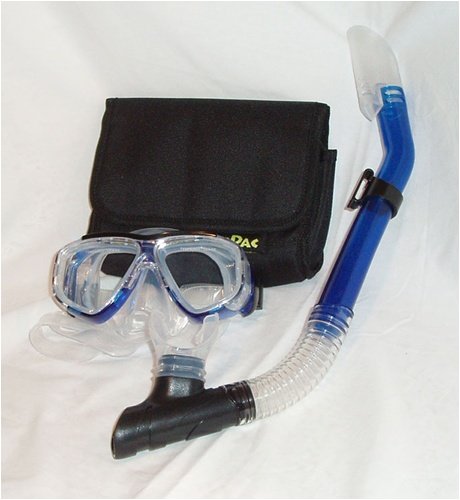 Blue Twin Eyes Mask and Semidry Snorkel Set