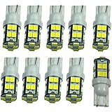 Cutequeen Trading 10pcs LED Car Lights Bulb White T10 2835 20-smd 400 Lumens 194 168 (Pack of 10)