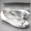 JANE KLAIN design coole Ballerinas mit funkelnden Strasssteinchen, weiss-silber