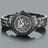 Iced Out Watches: Luxurman Black Diamond Watch 2.15ct
