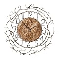 Branch Design Wall Clock with Branch-Style Hands and Antique Gold Finish From CBK Home