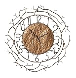 IMAGE OF Branch Design Wall Clock with Branch-Style Hands and Antique Gold Finish From CBK Home