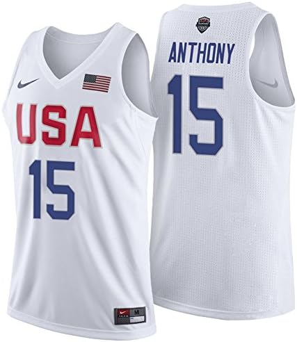 15 Carmelo Anthony Jersey 2016 rio olympics usa dream Jerseys Mens White Size XL