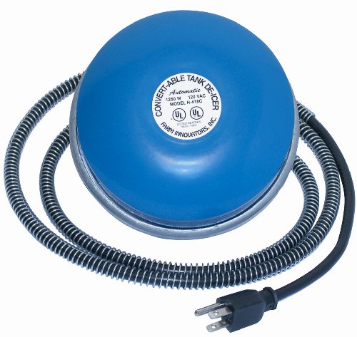 Farm Innovators 2-In-1 Cast Aluminum Convert-Able Plastic Tank De-icer Model H-418C, 1,250-Watt