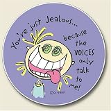 Youre Just Jealous, Voices in My Head Auto Coaster, Single Coaster for Your Car
