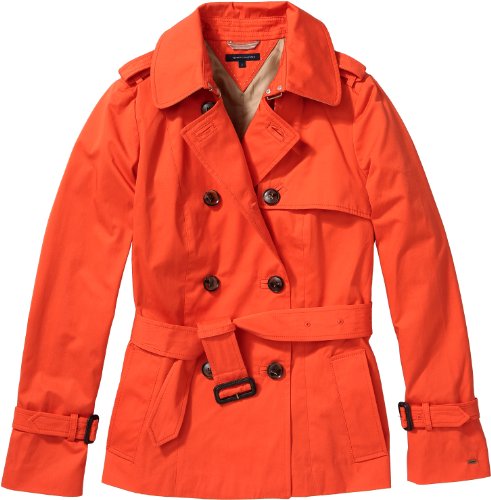 Tommy Hilfiger Damen NEW CLASSIC SHORT TRENCH 1M87609773, Gr. M / EU 38 (LANAI ORANGE 841) Preisvergleich