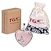 TGS Gems® Vogue Rose Quartz Tumbled Chakra Gemstone Cover Alloy Heart-Shaped With Flower Edge Pendant