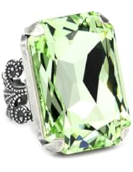 Liz Palacios "Crystales Opalos" Rectangular Crystal Cocktail Ring